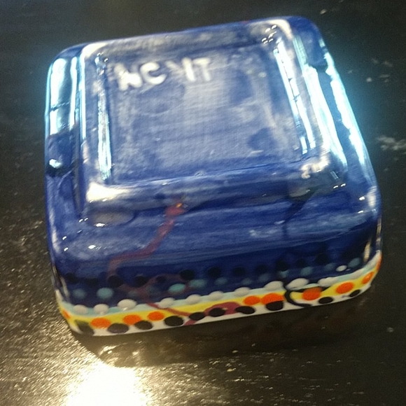 5 For 25.00/Handmade Trinket/sauce dish,petite,Floral painted - Picture 3 of 5